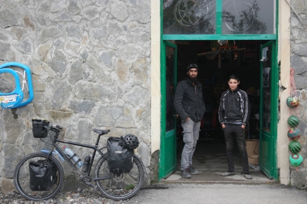 I broke a spoke and the guy on the left, fixed it in 1,2,3 without even using the special tool for straightening a wheel. The moment I wanted to pay, I couldn't. Azeri generosity! #Azerbaijan