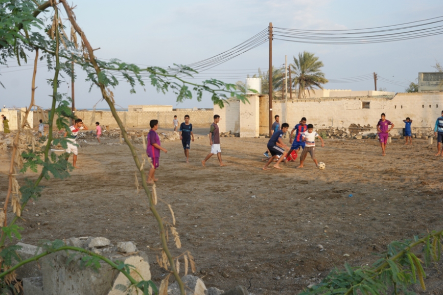 Every day around 5 pm young and old started playing football #Oman